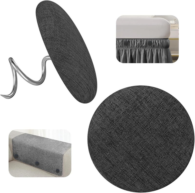mioule 20 Pcs Upholstery Tacks Twist Pins for Slipcovers & Headliners - Bed Skirt Holders - Fabric Covered Furniture Pins for Secure Grip, No Damage（Dark Grey） - Image 1